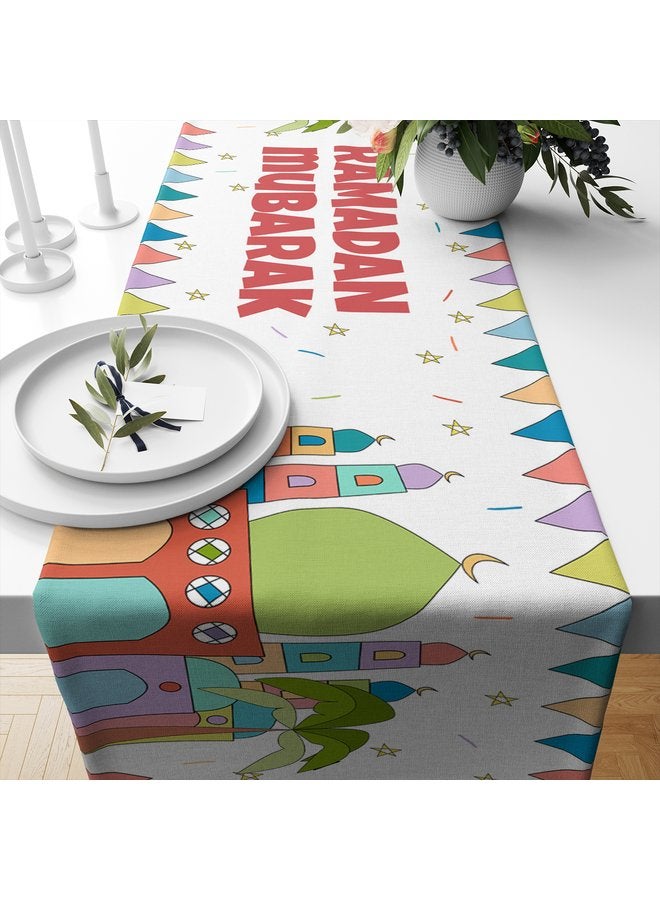 رنر طاولة رمضاني مخملي يضيف لمسة رائعة لديكور المنزل في رمضان 45x200 cm